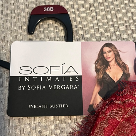 Sofia Intimates by Sofia Vergara Eyelash bustier Red Size 36B New with Tags - Picture 3 of 5